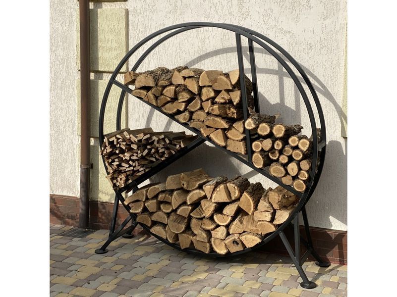 Дровница из металла 9000круг фото