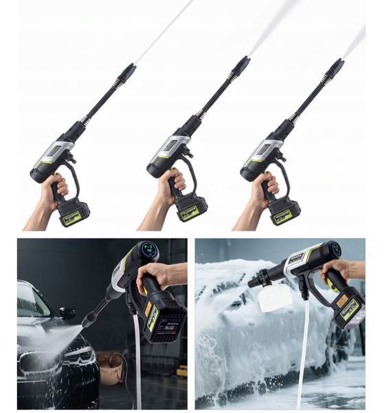Акумуляторна мийка високого тиску Toolme TM280&nbsp;PRO BRUSHLESS 450 Вт&nbsp;з алюмінієвою помпою,&nbsp;2 АКБ 21В, піногенератор (Польща) TM280 фото